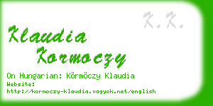 klaudia kormoczy business card